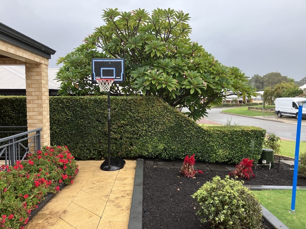 tidy garden bed with flowers and shrubs after gardening service